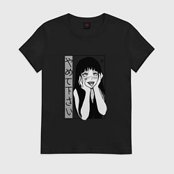 Футболка хлопковая женская Yamete kudasai, цвет: черный
