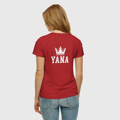 Женская футболка Яна Корона на спине / Красный – фото 4