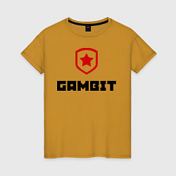 Футболка хлопковая женская Gambit, цвет: горчичный