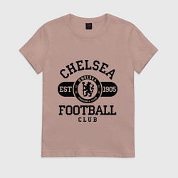 Футболка хлопковая женская Chelsea Football Club, цвет: пыльно-розовый