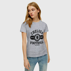 Футболка хлопковая женская Chelsea Football Club, цвет: меланж — фото 2