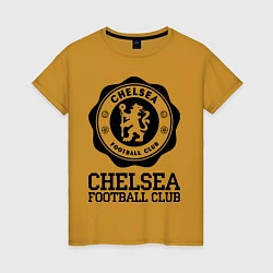 Футболка хлопковая женская Chelsea FC: Emblem, цвет: горчичный