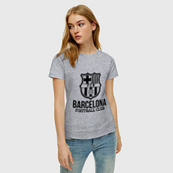 Футболка хлопковая женская Barcelona FC, цвет: меланж — фото 2