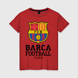 Футболка хлопковая женская Barcelona Football Club, цвет: красный
