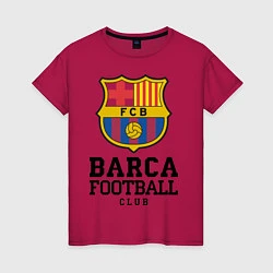 Футболка хлопковая женская Barcelona Football Club, цвет: маджента