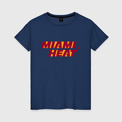 Футболка хлопковая женская NBA - Miami Heat, цвет: тёмно-синий
