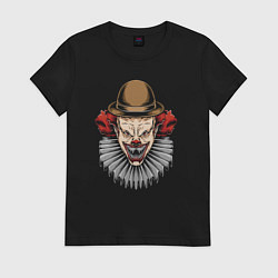 Футболка хлопковая женская The terrible clown, цвет: черный