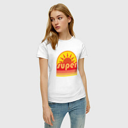 Футболка хлопковая женская Super Sun, цвет: белый — фото 2