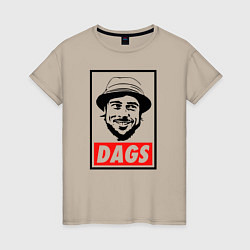 Футболка хлопковая женская Snatch: Dags, цвет: миндальный