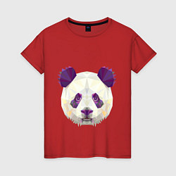 Футболка хлопковая женская Фиолетовая панда, цвет: красный