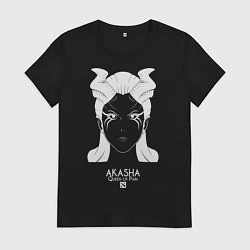 Футболка хлопковая женская Акаша из Доты 2, цвет: черный