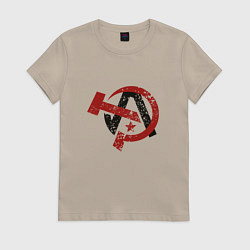 Футболка хлопковая женская АНАРХИЯ ANARCHY Z, цвет: миндальный