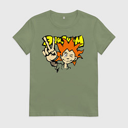 Футболка хлопковая женская Элизиум рыжий, цвет: авокадо