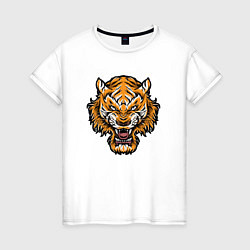 Футболка хлопковая женская Cool Tiger, цвет: белый