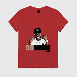 Футболка хлопковая женская DaBaby, цвет: красный