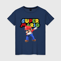 Футболка хлопковая женская Super Mario Dab, цвет: тёмно-синий