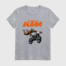 Футболка хлопковая женская KTM МОТОКРОСС Z, цвет: меланж