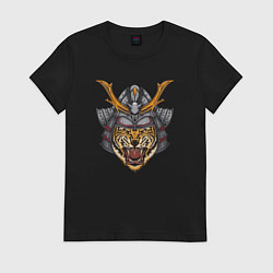 Футболка хлопковая женская Tiger Samurai, цвет: черный