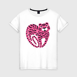 Футболка хлопковая женская Pink Tiger, цвет: белый