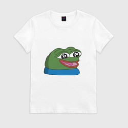 Футболка хлопковая женская Pepe happy Пепе хеппи, цвет: белый