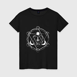 Футболка хлопковая женская Occult Mandala, цвет: черный