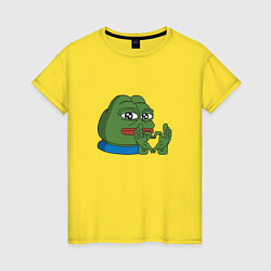 Футболка хлопковая женская Pepe love пепе лов, цвет: желтый