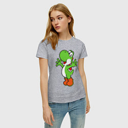 Футболка хлопковая женская Yoshi, цвет: меланж — фото 2