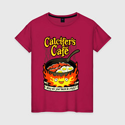 Футболка хлопковая женская Calcifer cook, цвет: маджента