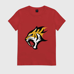 Футболка хлопковая женская Scream Tiger, цвет: красный
