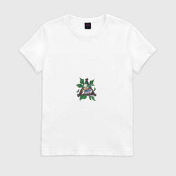 Футболка хлопковая женская Graffiti clown, цвет: белый