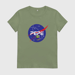 Футболка хлопковая женская Pepe Pepe space Nasa, цвет: авокадо