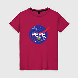 Футболка хлопковая женская Pepe Pepe space Nasa, цвет: маджента