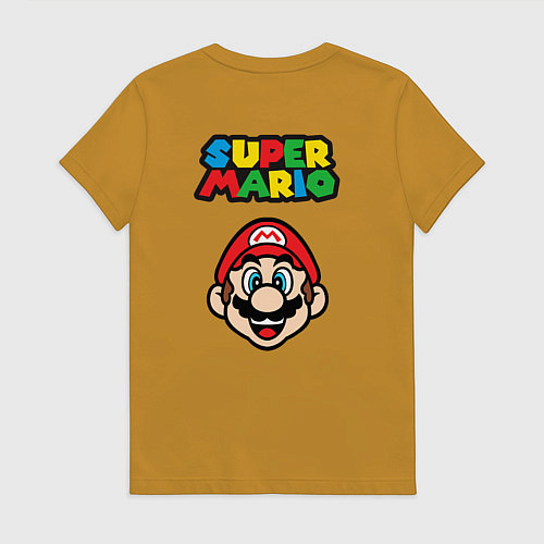 Женская футболка MarioFace / Горчичный – фото 2