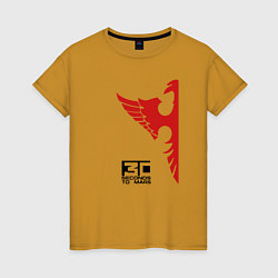 Футболка хлопковая женская 30 Seconds to Mars красный орел, цвет: горчичный