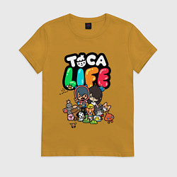 Футболка хлопковая женская Toca Life, цвет: горчичный