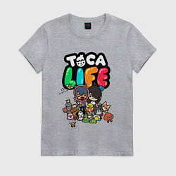 Футболка хлопковая женская Toca Life, цвет: меланж