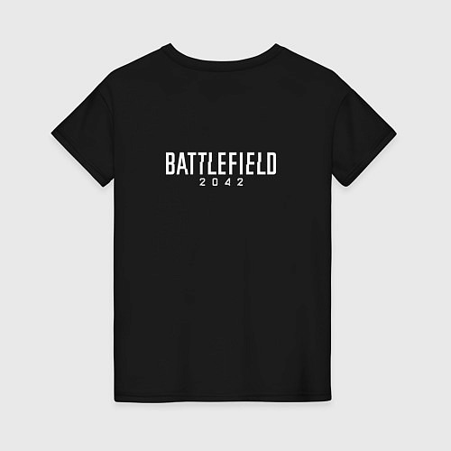 Женская футболка BATTLEFIELD 2042 LOGO спина / Черный – фото 2