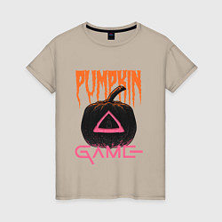 Футболка хлопковая женская Pumpkin Game, цвет: миндальный