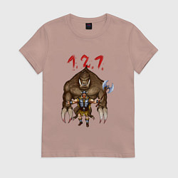 Футболка хлопковая женская Разнос на 121, цвет: пыльно-розовый