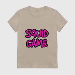 Футболка хлопковая женская Squid Game Pinker, цвет: миндальный