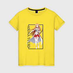 Футболка хлопковая женская Асуна Юки Матера меча онлайн, цвет: желтый