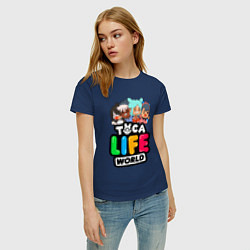 Футболка хлопковая женская TOCA LIFE WORLD ТОКА ЛАЙФ ВОРЛД ПЕРСОНАЖИ, цвет: тёмно-синий — фото 2