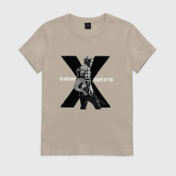 Футболка хлопковая женская Ed Sheeran Shape of You, цвет: миндальный