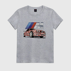 Футболка хлопковая женская Крутая разрисованная тачка, цвет: меланж