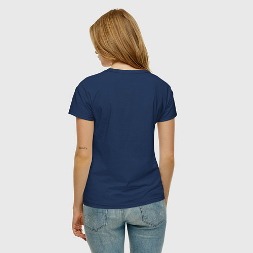 Женская футболка Сотворение тигрёнка - пародия на Микеланджело / Тёмно-синий – фото 4
