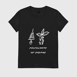 Футболка хлопковая женская Fulfillment of dreams, цвет: черный