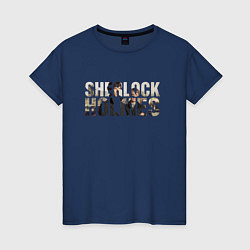Футболка хлопковая женская Шерлок 2027, цвет: тёмно-синий