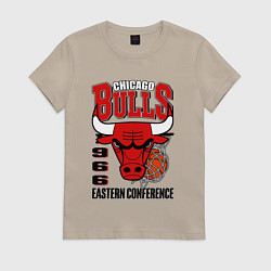 Футболка хлопковая женская Chicago Bulls NBA, цвет: миндальный