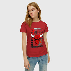 Футболка хлопковая женская Chicago Bulls NBA, цвет: красный — фото 2