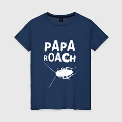 Футболка хлопковая женская Papa roach Таракан, цвет: тёмно-синий